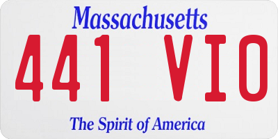 MA license plate 441VI0