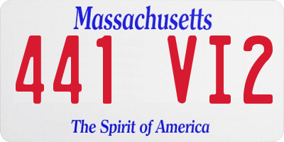 MA license plate 441VI2