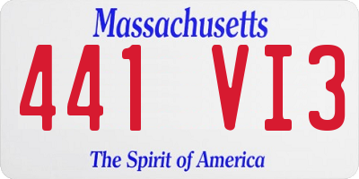 MA license plate 441VI3