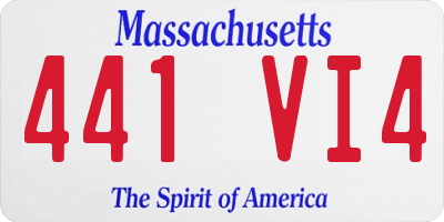 MA license plate 441VI4
