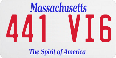 MA license plate 441VI6