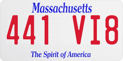 MA license plate 441VI8