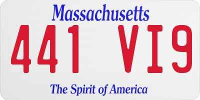 MA license plate 441VI9