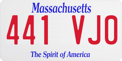 MA license plate 441VJ0