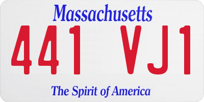 MA license plate 441VJ1