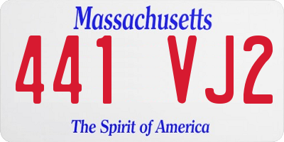 MA license plate 441VJ2