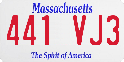 MA license plate 441VJ3