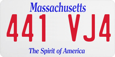 MA license plate 441VJ4