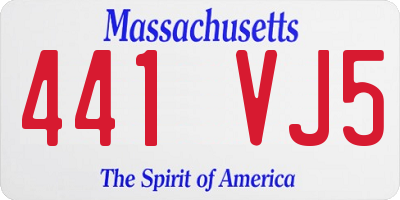 MA license plate 441VJ5