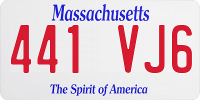 MA license plate 441VJ6