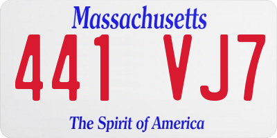 MA license plate 441VJ7