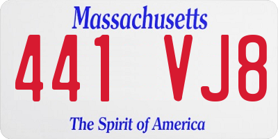 MA license plate 441VJ8
