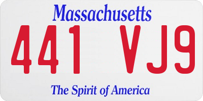 MA license plate 441VJ9