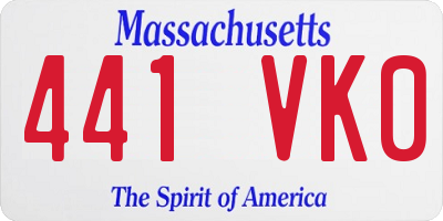 MA license plate 441VK0