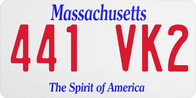 MA license plate 441VK2