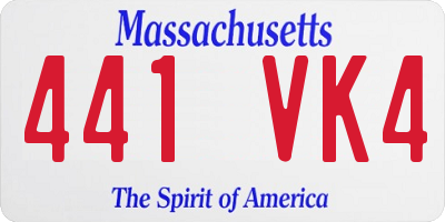 MA license plate 441VK4