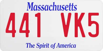 MA license plate 441VK5