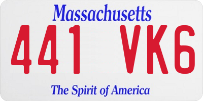 MA license plate 441VK6