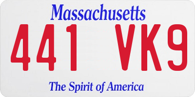 MA license plate 441VK9