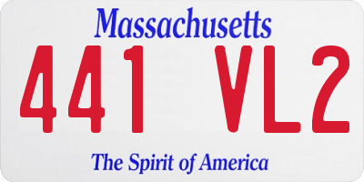 MA license plate 441VL2