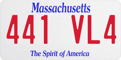 MA license plate 441VL4