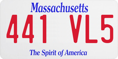 MA license plate 441VL5
