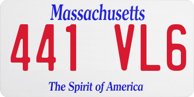 MA license plate 441VL6