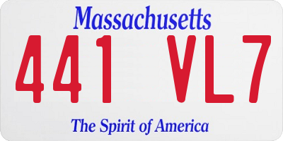 MA license plate 441VL7