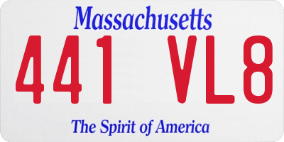 MA license plate 441VL8