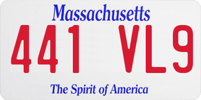 MA license plate 441VL9