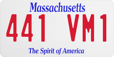 MA license plate 441VM1