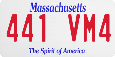 MA license plate 441VM4