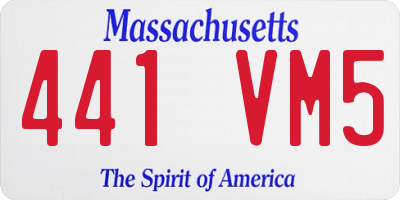 MA license plate 441VM5