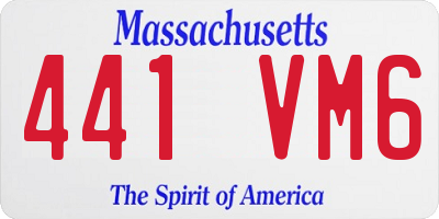 MA license plate 441VM6