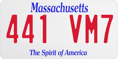 MA license plate 441VM7