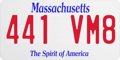 MA license plate 441VM8