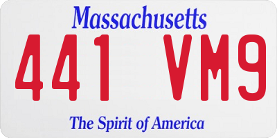 MA license plate 441VM9