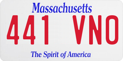 MA license plate 441VN0