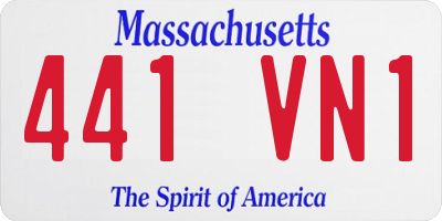 MA license plate 441VN1