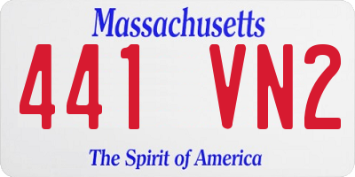 MA license plate 441VN2