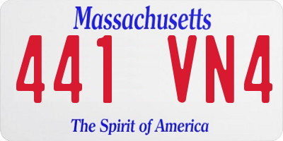 MA license plate 441VN4