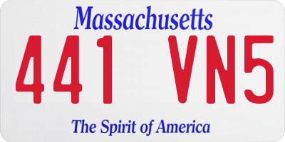 MA license plate 441VN5