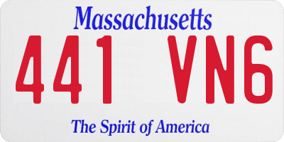 MA license plate 441VN6