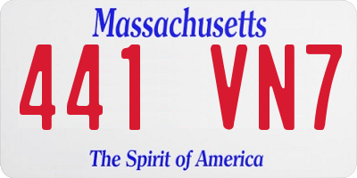 MA license plate 441VN7