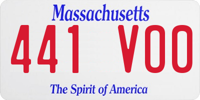 MA license plate 441VO0