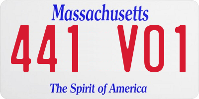 MA license plate 441VO1