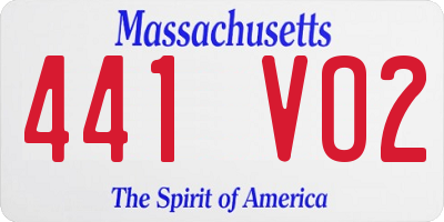 MA license plate 441VO2