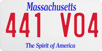 MA license plate 441VO4