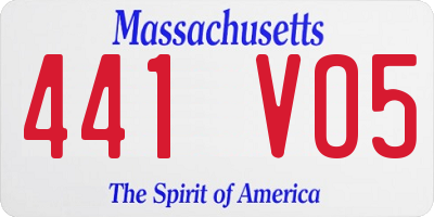 MA license plate 441VO5