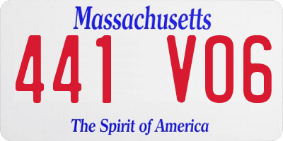 MA license plate 441VO6